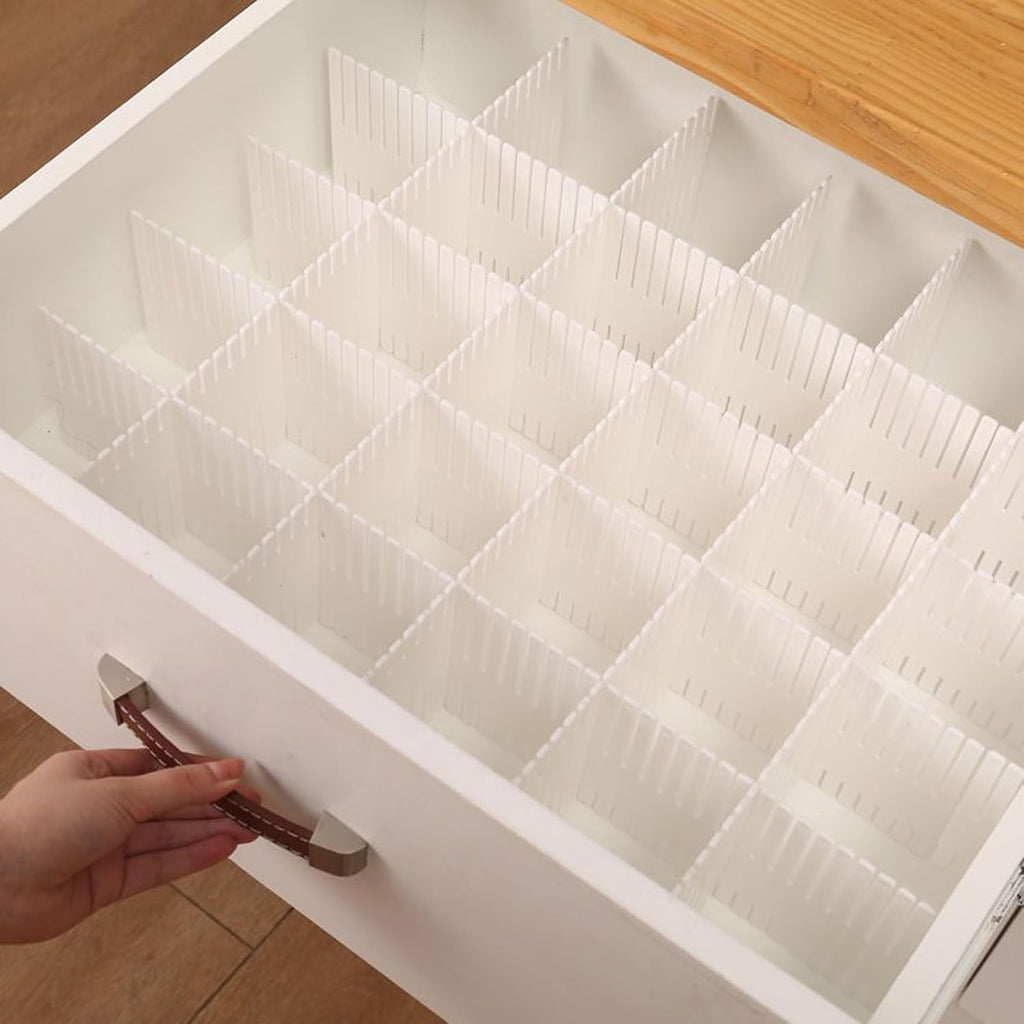 16 Stück Schubladenteiler. Schubladeneinteiler. Schubladentrenner Verstellbare Schubladen Organisers Weiß Trennwände. Schubladeneinsatz für Unterwäsche. Socken. Kosmetik. Schlafzimmer. Büro