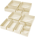 Kleiderschrank Schrank Organizer - 12er Set Schubladen Organizer Kleidung Baby. Faltbare Aufbewahrungsbox Stoffboxen Aufbewahrung für kommode. Socken. BHs. Beige