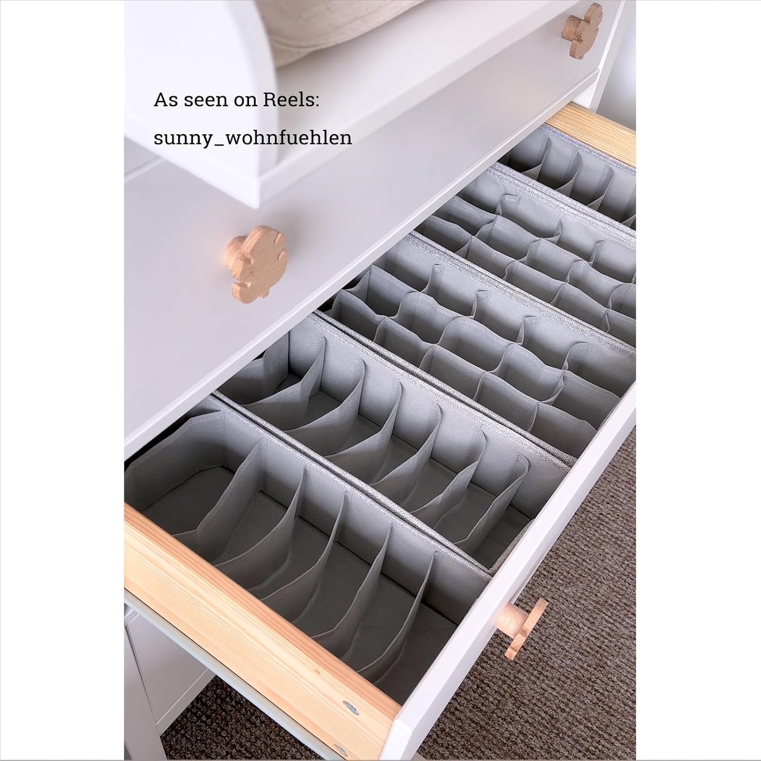 SIMPLE JOY® HEMNES Organizer. Schadstoffgeprüft. DAS ORIGINAL; Stabiler Boden; Schubladen Ordnungssystem für Wickelbedarf. Kinderkleidung. Socken. Unterwäsche; 5er Set. passgenau für ikea Kommode