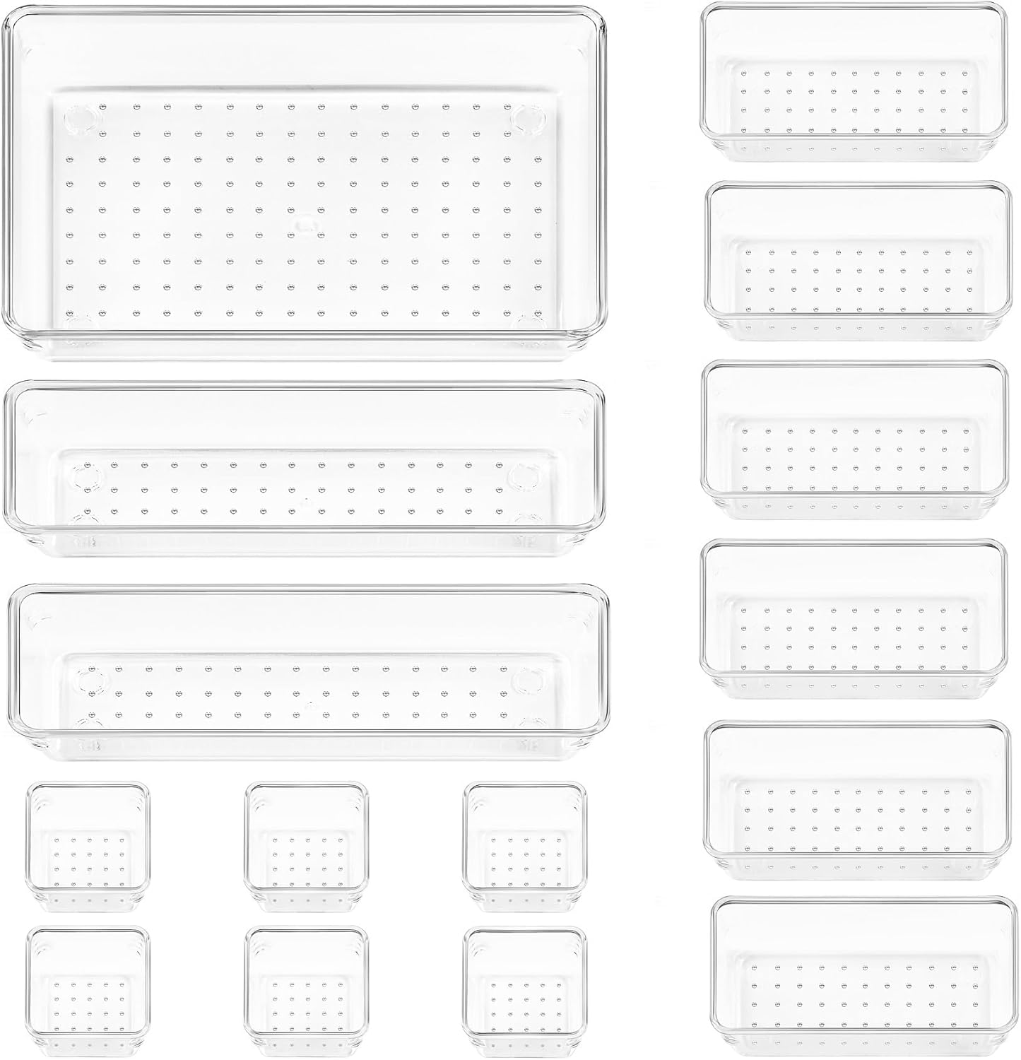 Vtopmart 25 Stücke Schubladen Organizer mit 4 Größen. Make up Ordnungssystem. Schminktisch Organizer Einsetzbar für Makeup. Küchen. Badezimmer. Büro. Schminktisch