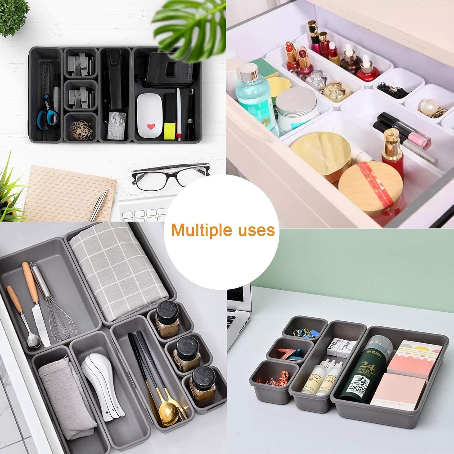 Schubladen Organizer Ordnungssystem.8 Stück Getrennte Schublade Organizer.Oganizer Aufbewahrungsbox für Zuhause.Bade Make-up Organizer.für Büro/Schlafzimmer/Schminktisch/Badezimmer