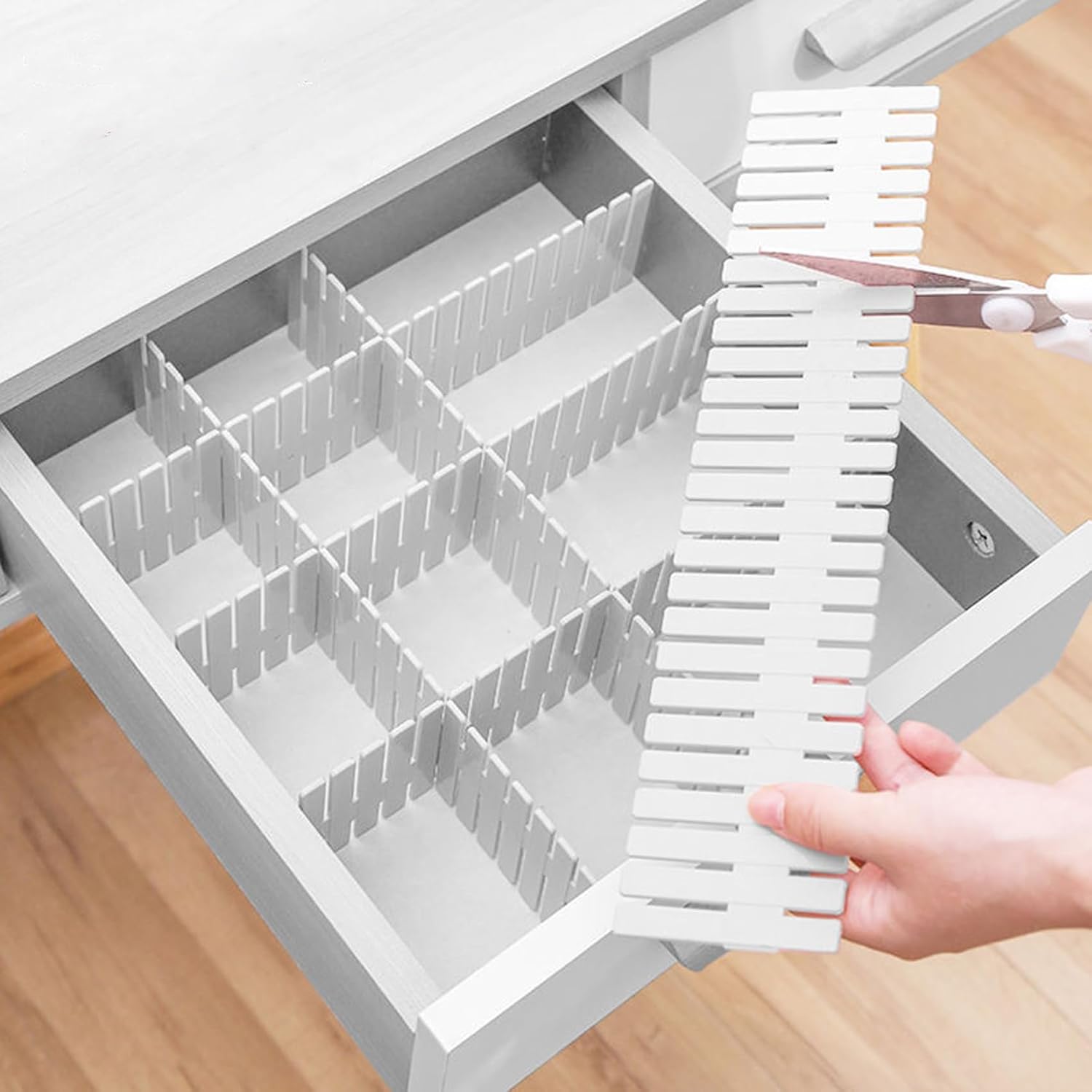 16 Stück Schubladenteiler. Schubladeneinteiler. Schubladentrenner Verstellbare Schubladen Organisers Weiß Trennwände. Schubladeneinsatz für Unterwäsche. Socken. Kosmetik. Schlafzimmer. Büro