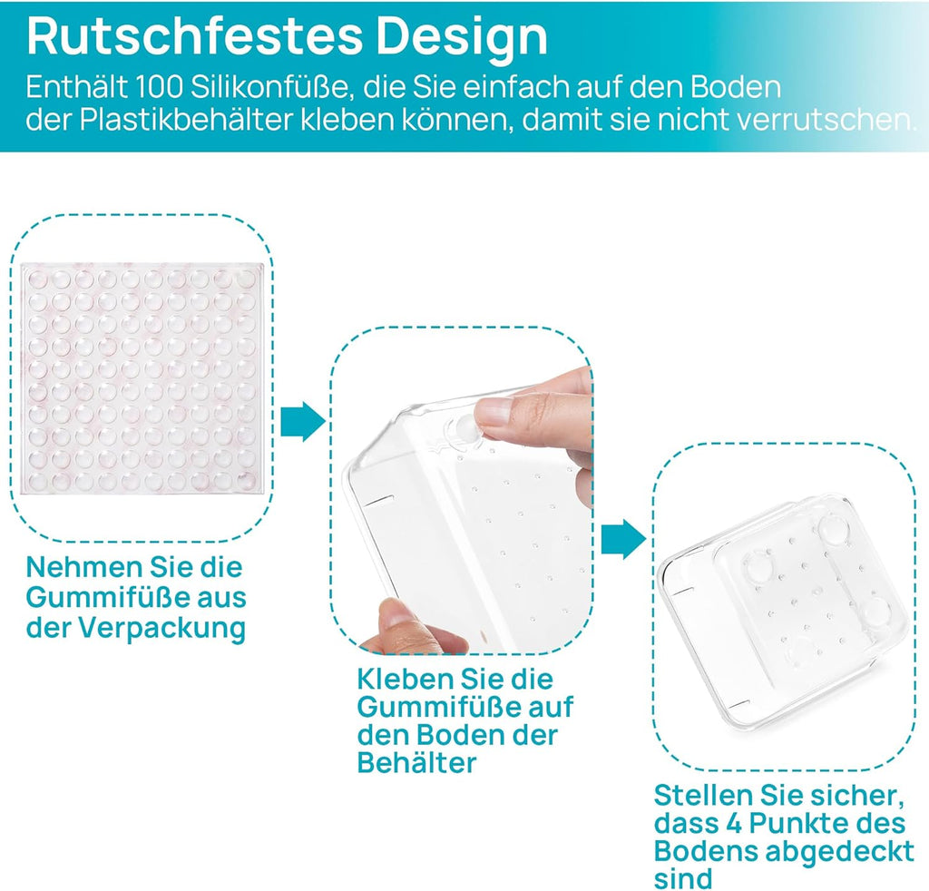 Vtopmart 25 Stücke Schubladen Organizer mit 4 Größen. Make up Ordnungssystem. Schminktisch Organizer Einsetzbar für Makeup. Küchen. Badezimmer. Büro. Schminktisch