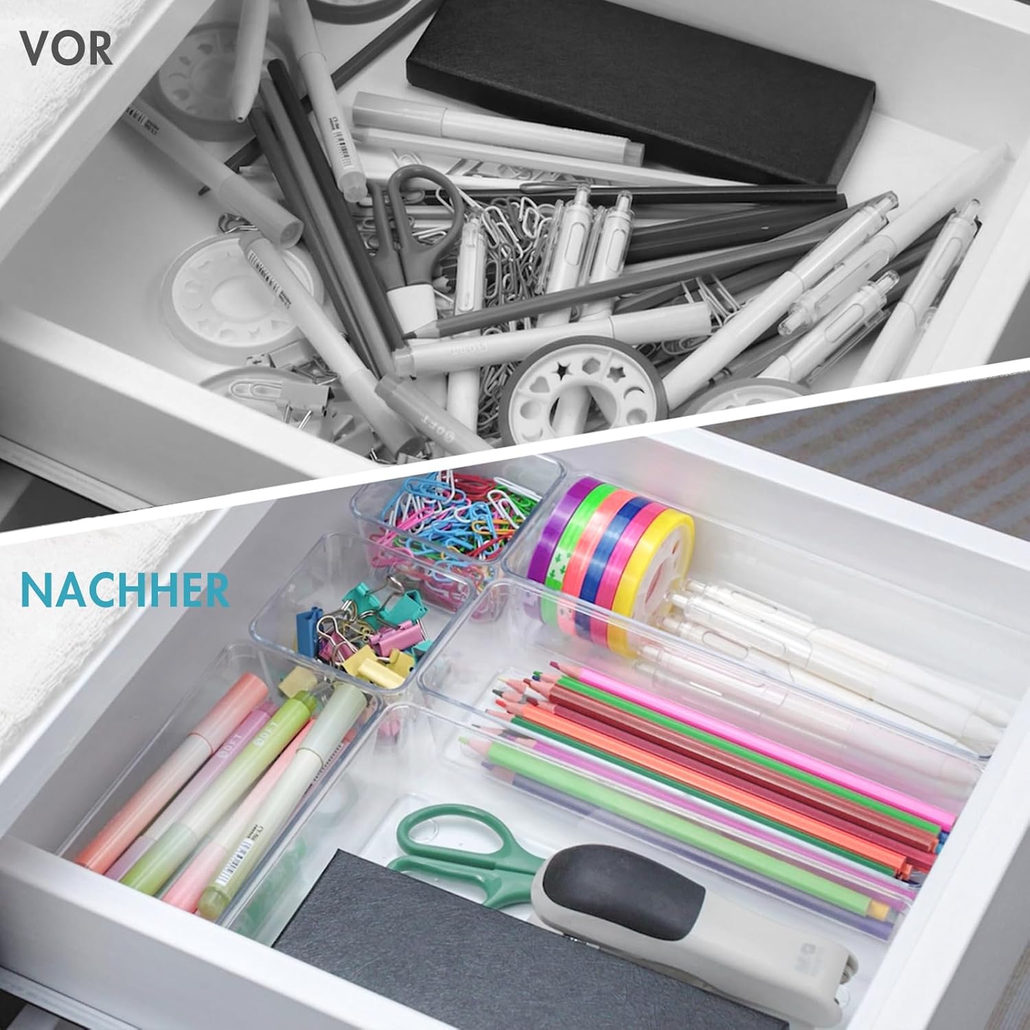 Drawer Insert. Drawer Organiser. 31 Pieces Dressing Table Organiser in 4 Sizes. Drawer Organiser. Make Up Organiser. Drawer Organiser System for Desk. Office. Kitchen. Bathroom