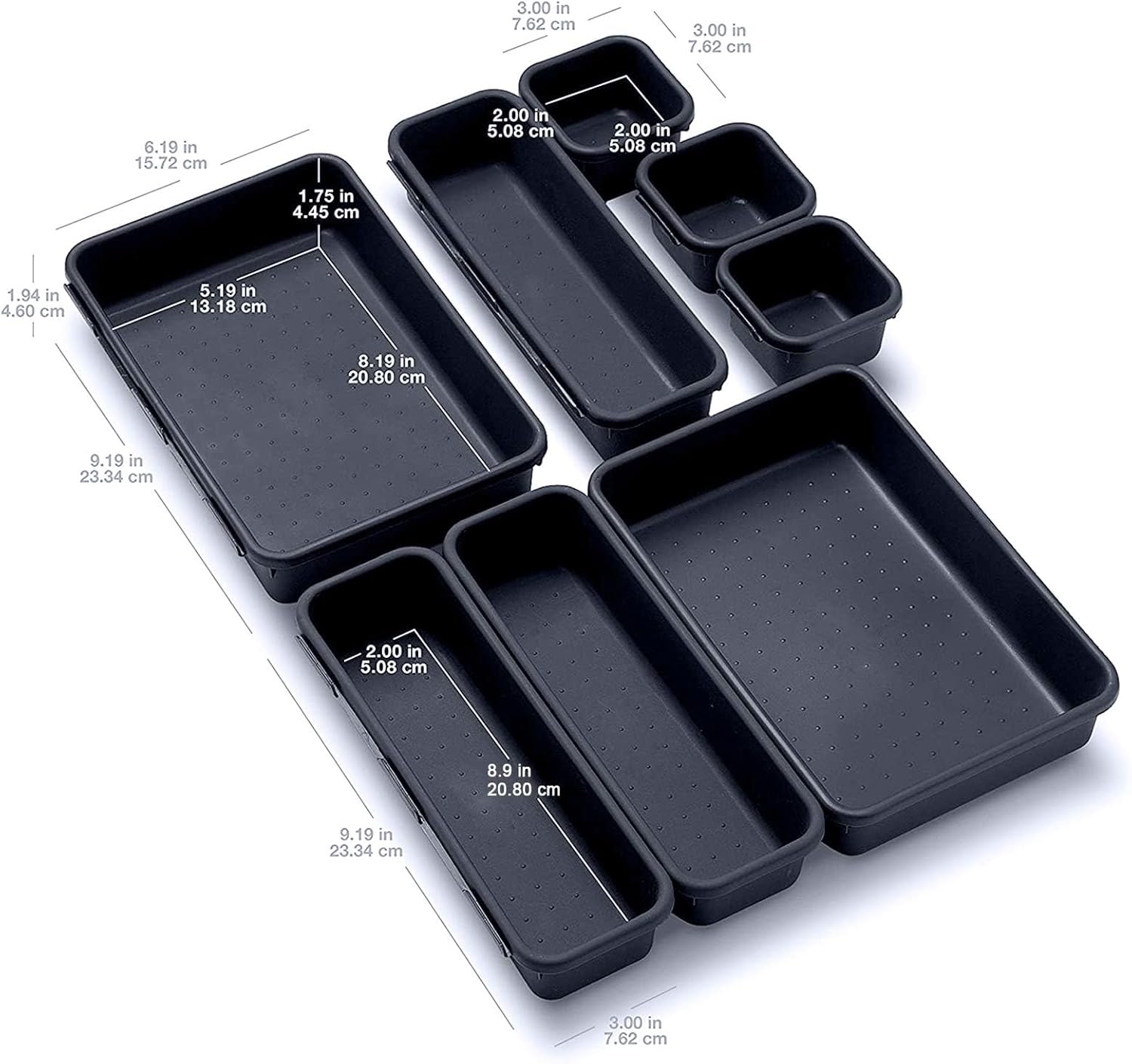 Schubladen Organizer Ordnungssystem.8 Stück Getrennte Schublade Organizer.Oganizer Aufbewahrungsbox für Zuhause.Bade Make-up Organizer.für Büro/Schlafzimmer/Schminktisch/Badezimmer