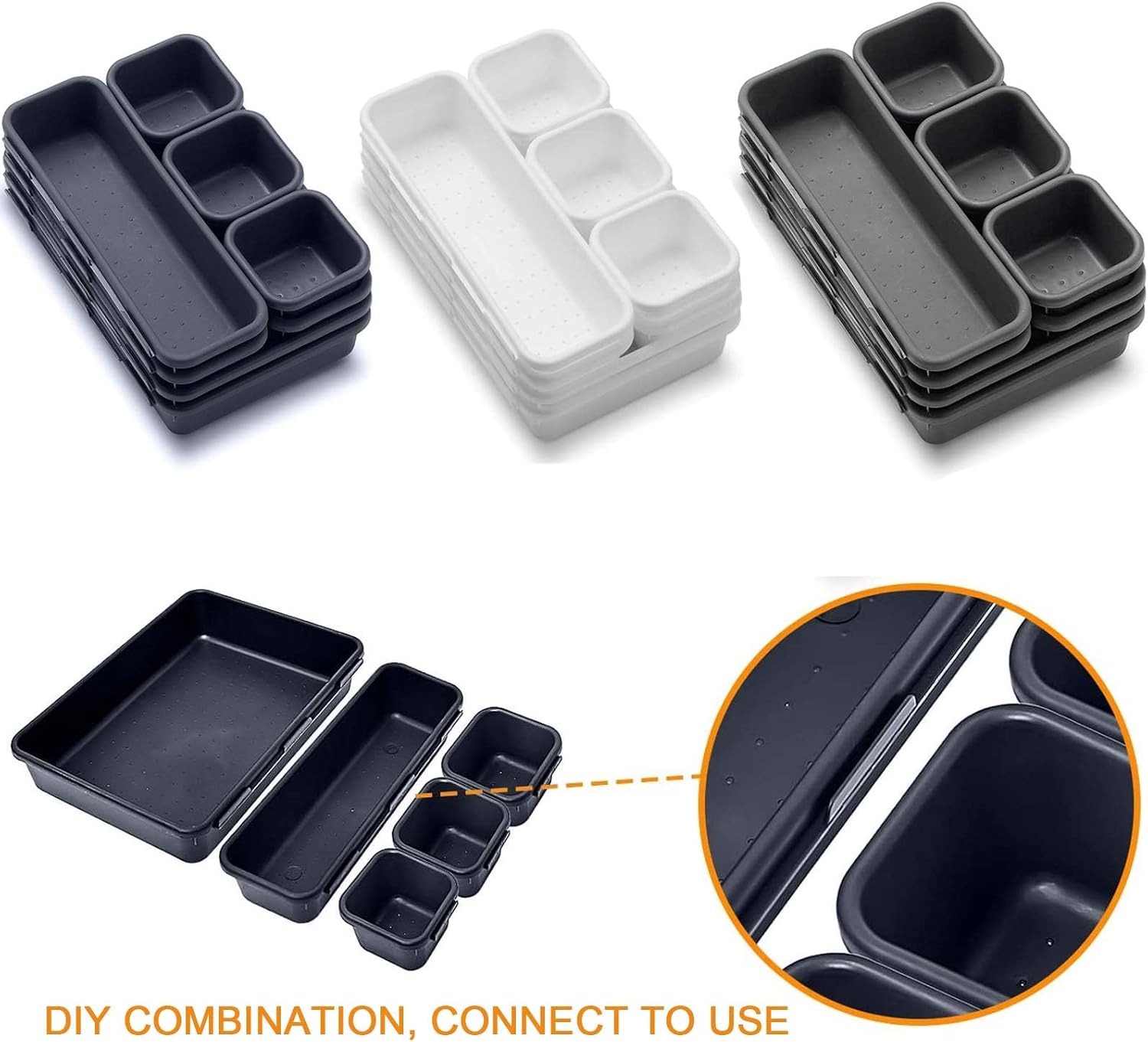 Schubladen Organizer Ordnungssystem.8 Stück Getrennte Schublade Organizer.Oganizer Aufbewahrungsbox für Zuhause.Bade Make-up Organizer.für Büro/Schlafzimmer/Schminktisch/Badezimmer