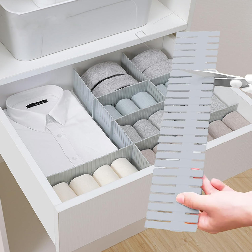 16 Stück Schubladenteiler. Schubladeneinteiler. Schubladentrenner Verstellbare Schubladen Organisers Weiß Trennwände. Schubladeneinsatz für Unterwäsche. Socken. Kosmetik. Schlafzimmer. Büro