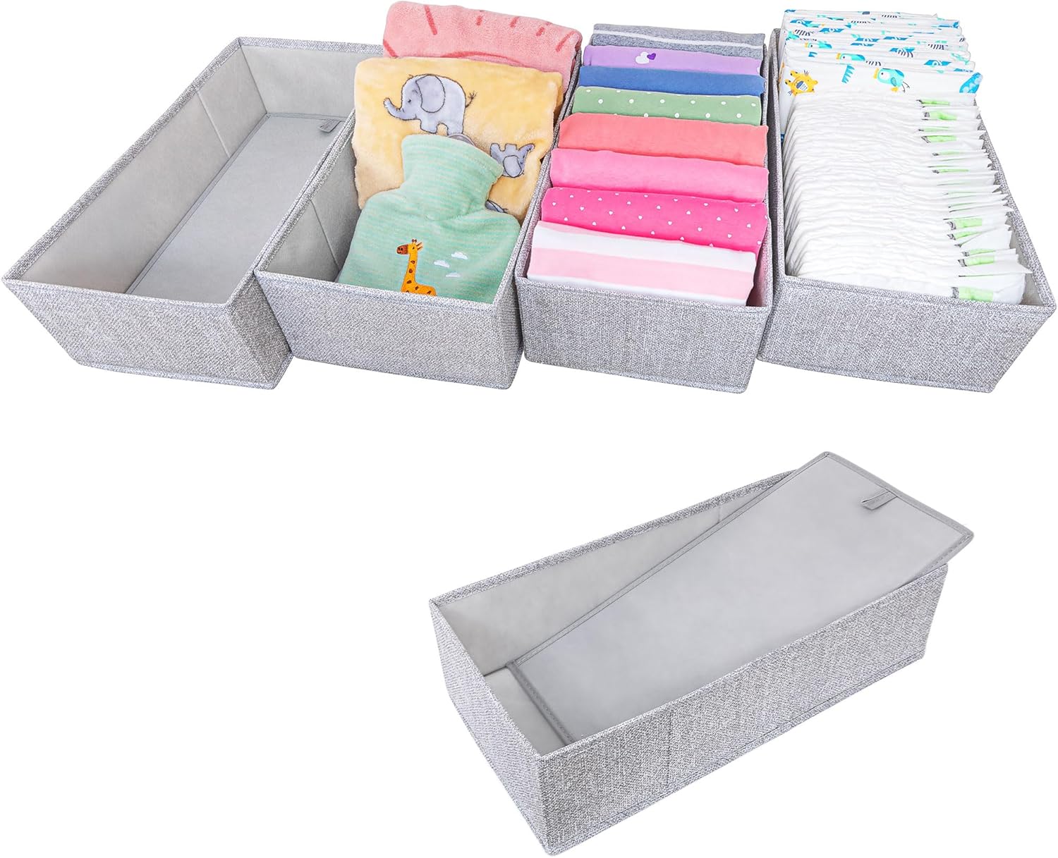 SIMPLE JOY® HEMNES Organizer. Schadstoffgeprüft. DAS ORIGINAL; Stabiler Boden; Schubladen Ordnungssystem für Wickelbedarf. Kinderkleidung. Socken. Unterwäsche; 5er Set. passgenau für ikea Kommode