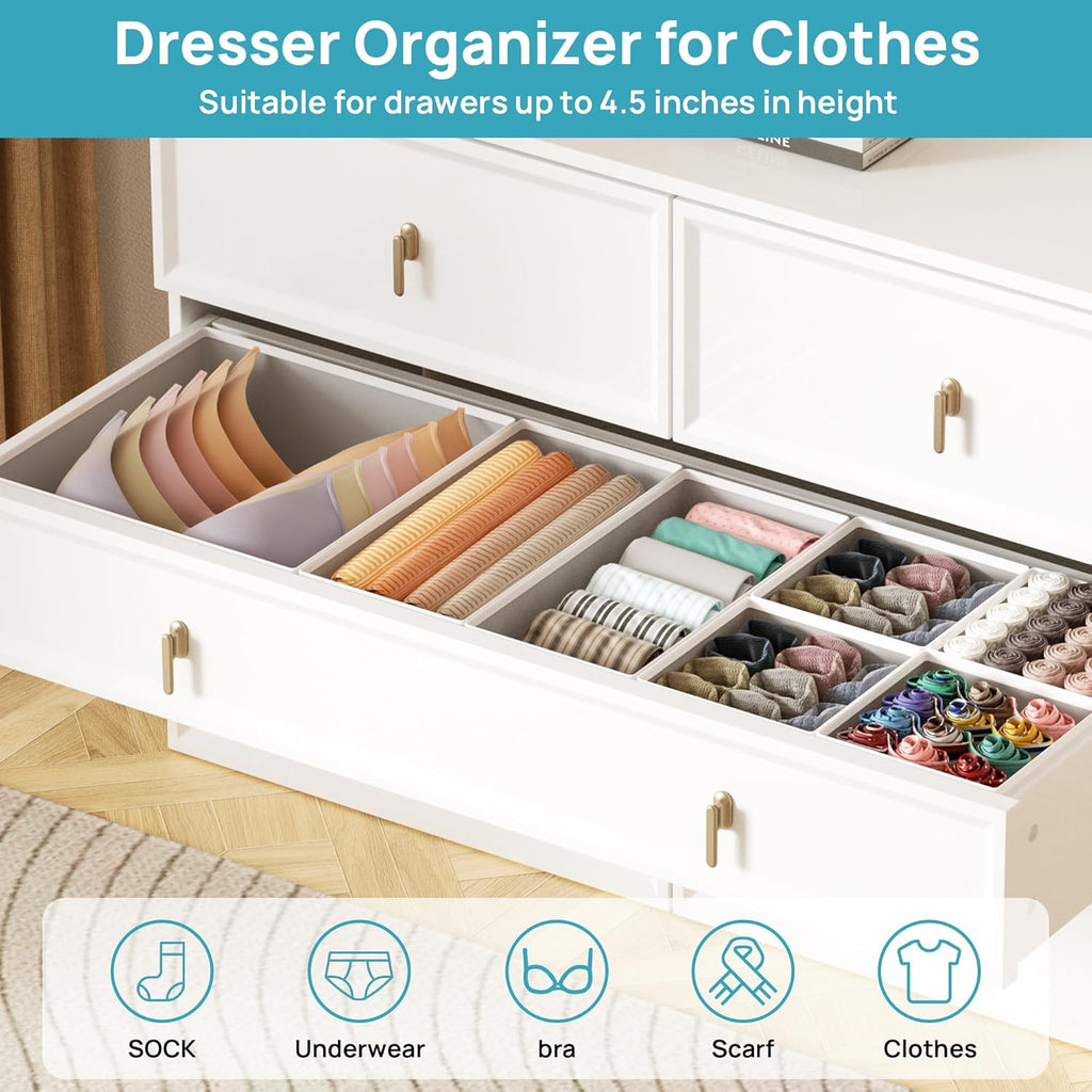 Vtopmart 12 Pack Kleiderschrank Organizer. Faltbare Schrank Organizer Kleiderschrank. Aufbewahrungsbox Stoff für Babykleidung. Unterwäsche. Socken