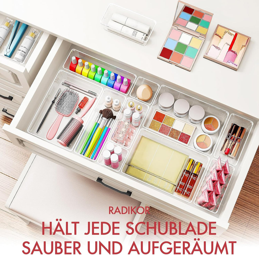 Drawer Insert. Drawer Organiser. 31 Pieces Dressing Table Organiser in 4 Sizes. Drawer Organiser. Make Up Organiser. Drawer Organiser System for Desk. Office. Kitchen. Bathroom