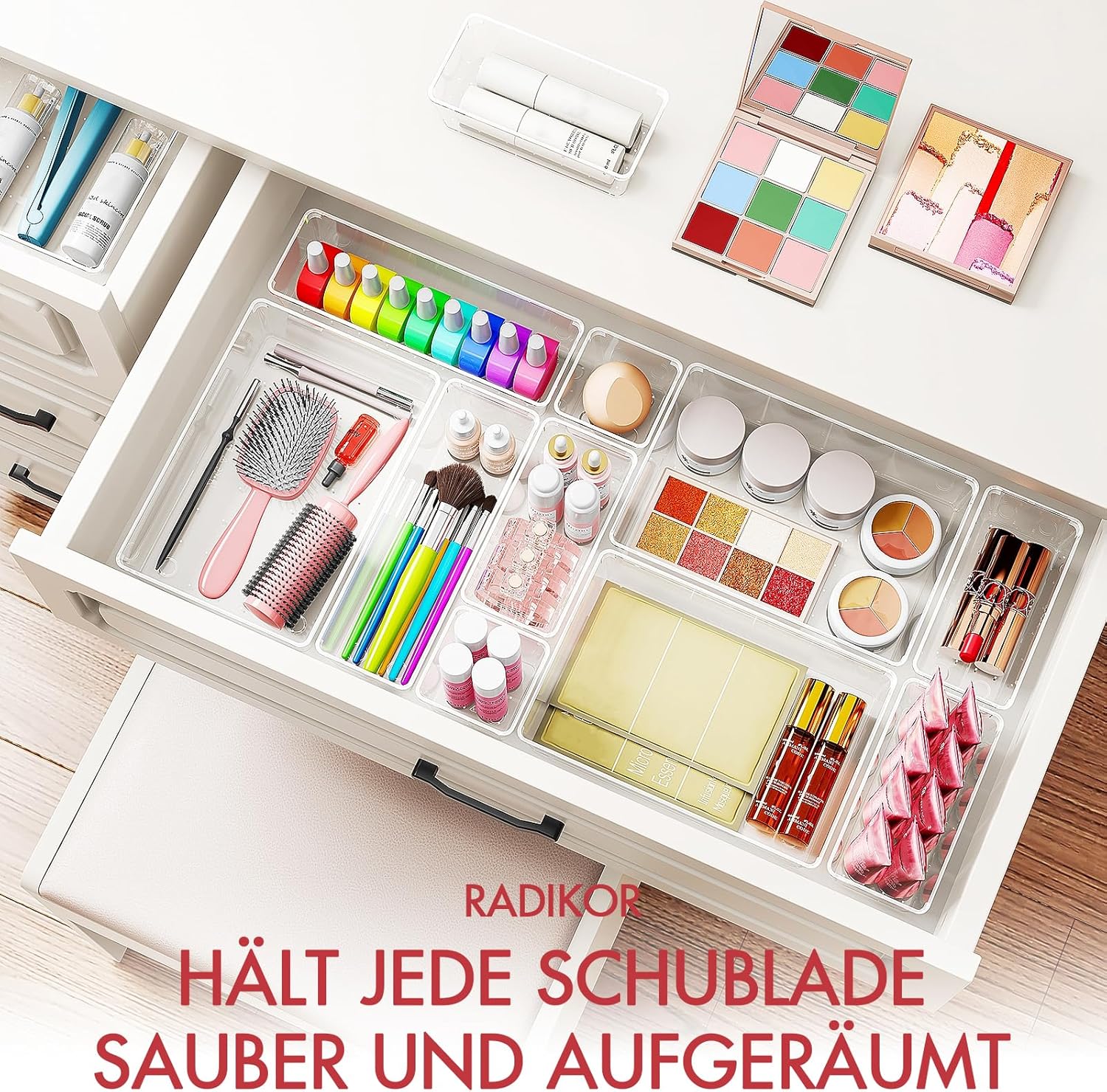 Drawer Insert. Drawer Organiser. 31 Pieces Dressing Table Organiser in 4 Sizes. Drawer Organiser. Make Up Organiser. Drawer Organiser System for Desk. Office. Kitchen. Bathroom