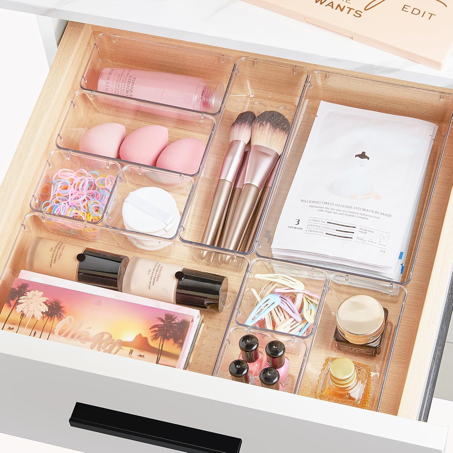Vtopmart 25 Stücke Schubladen Organizer mit 4 Größen. Make up Ordnungssystem. Schminktisch Organizer Einsetzbar für Makeup. Küchen. Badezimmer. Büro. Schminktisch