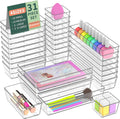 Drawer Insert. Drawer Organiser. 31 Pieces Dressing Table Organiser in 4 Sizes. Drawer Organiser. Make Up Organiser. Drawer Organiser System for Desk. Office. Kitchen. Bathroom