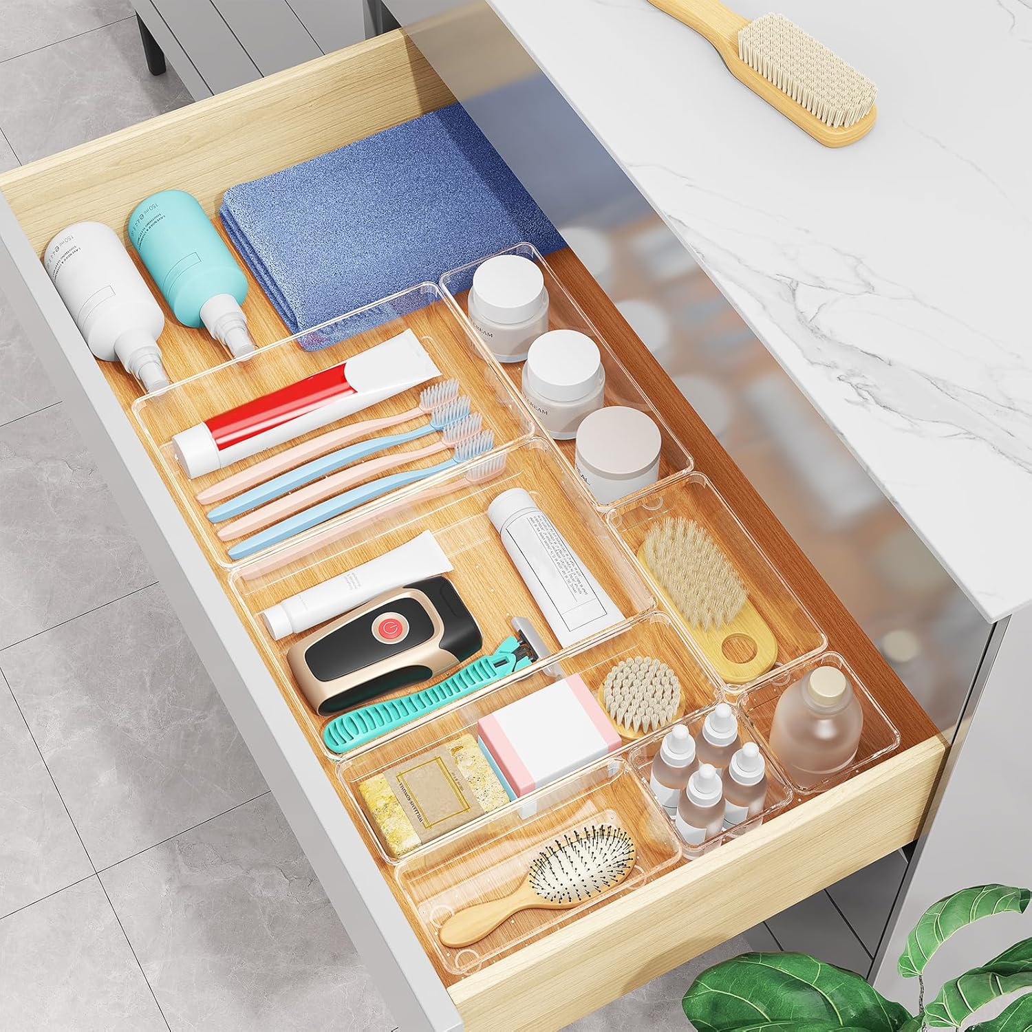 Schubladen Organizer -16 Stück Schminktisch Organizer in 4 Größen. Drawer Organizer. Make Up Organizer. Schubladen Ordnungssystem für Schreibtisch. Büro. Küchen. Bad
