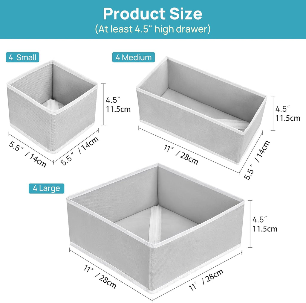 Vtopmart 12 Pack Kleiderschrank Organizer. Faltbare Schrank Organizer Kleiderschrank. Aufbewahrungsbox Stoff für Babykleidung. Unterwäsche. Socken