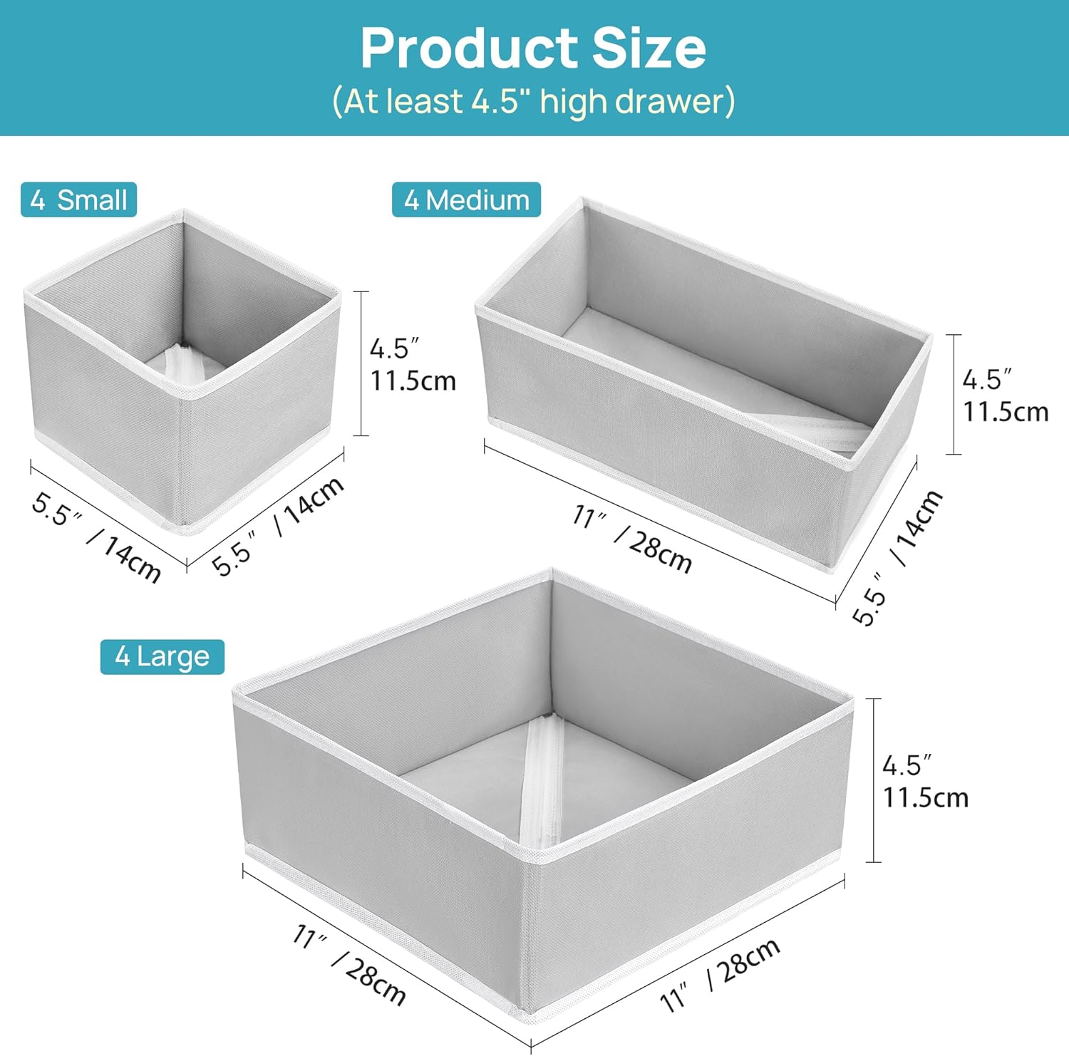 Vtopmart 12 Pack Kleiderschrank Organizer. Faltbare Schrank Organizer Kleiderschrank. Aufbewahrungsbox Stoff für Babykleidung. Unterwäsche. Socken