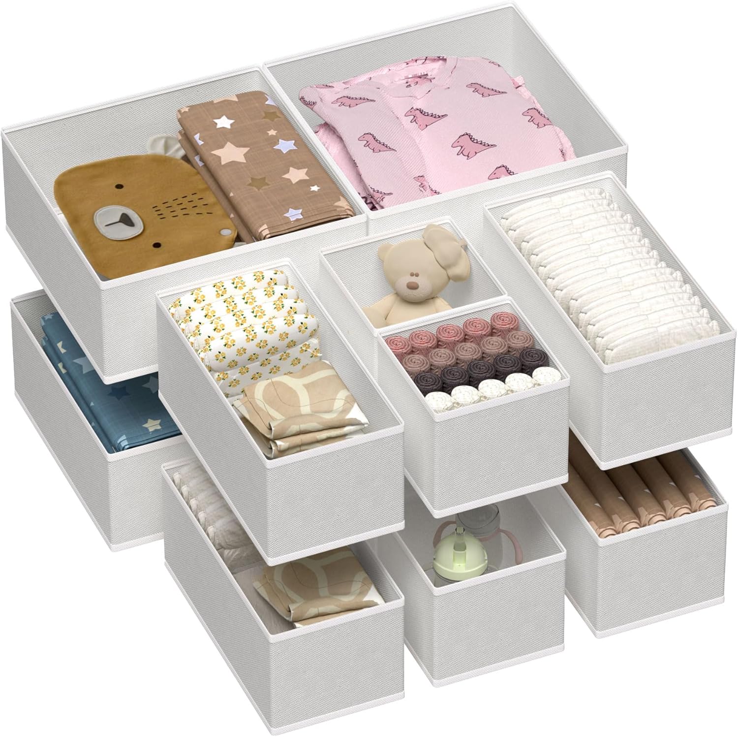 Vtopmart 12 Pack Kleiderschrank Organizer. Faltbare Schrank Organizer Kleiderschrank. Aufbewahrungsbox Stoff für Babykleidung. Unterwäsche. Socken
