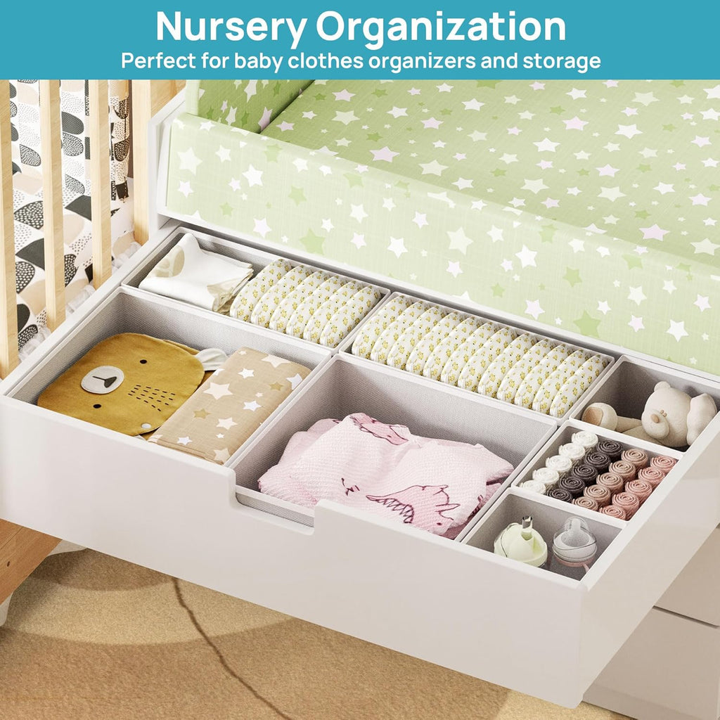 Vtopmart 12 Pack Kleiderschrank Organizer. Faltbare Schrank Organizer Kleiderschrank. Aufbewahrungsbox Stoff für Babykleidung. Unterwäsche. Socken