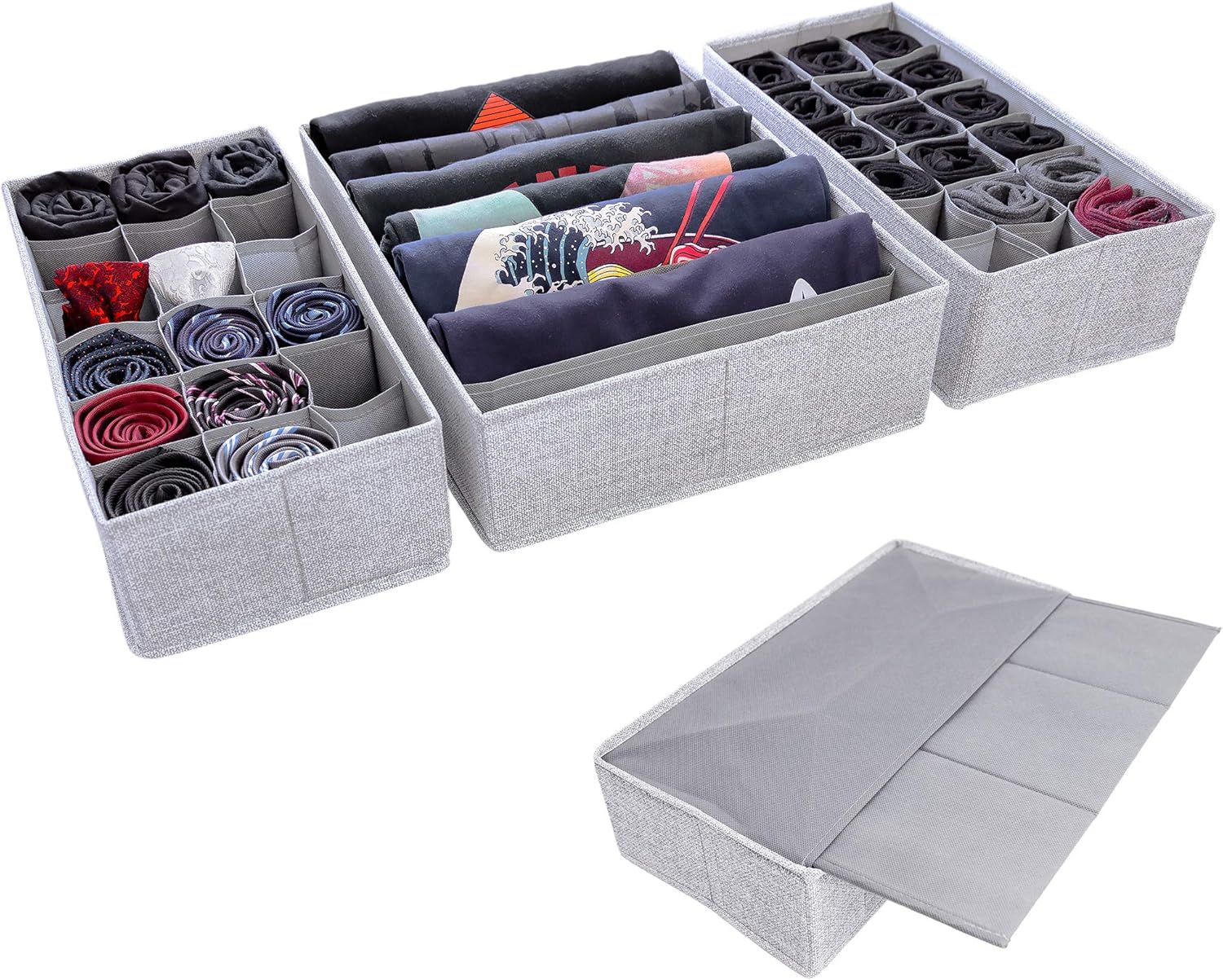 SIMPLE JOY® HEMNES Organizer. Schadstoffgeprüft. DAS ORIGINAL; Stabiler Boden; Schubladen Ordnungssystem für Wickelbedarf. Kinderkleidung. Socken. Unterwäsche; 5er Set. passgenau für ikea Kommode