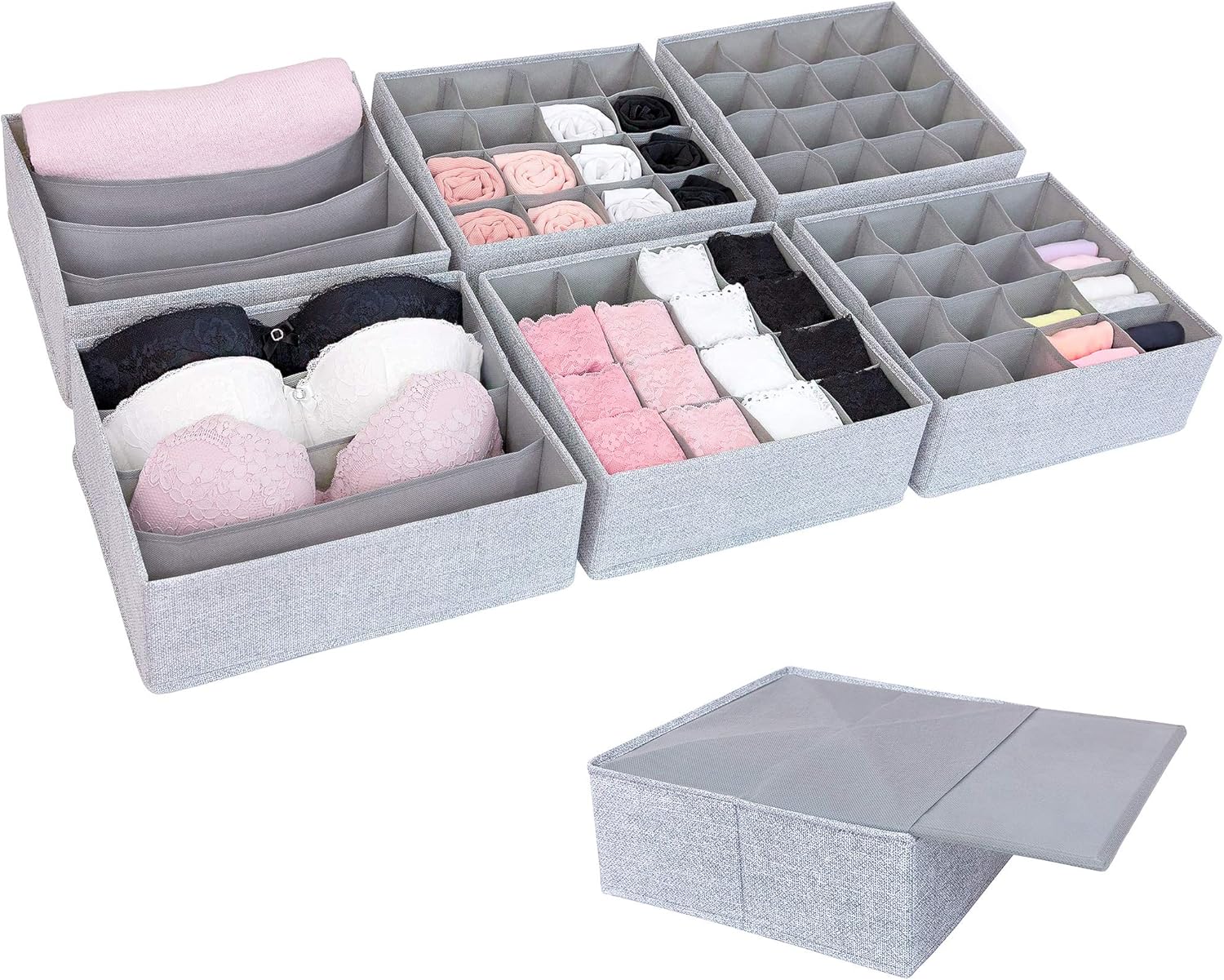 SIMPLE JOY® HEMNES Organizer. Schadstoffgeprüft. DAS ORIGINAL; Stabiler Boden; Schubladen Ordnungssystem für Wickelbedarf. Kinderkleidung. Socken. Unterwäsche; 5er Set. passgenau für ikea Kommode