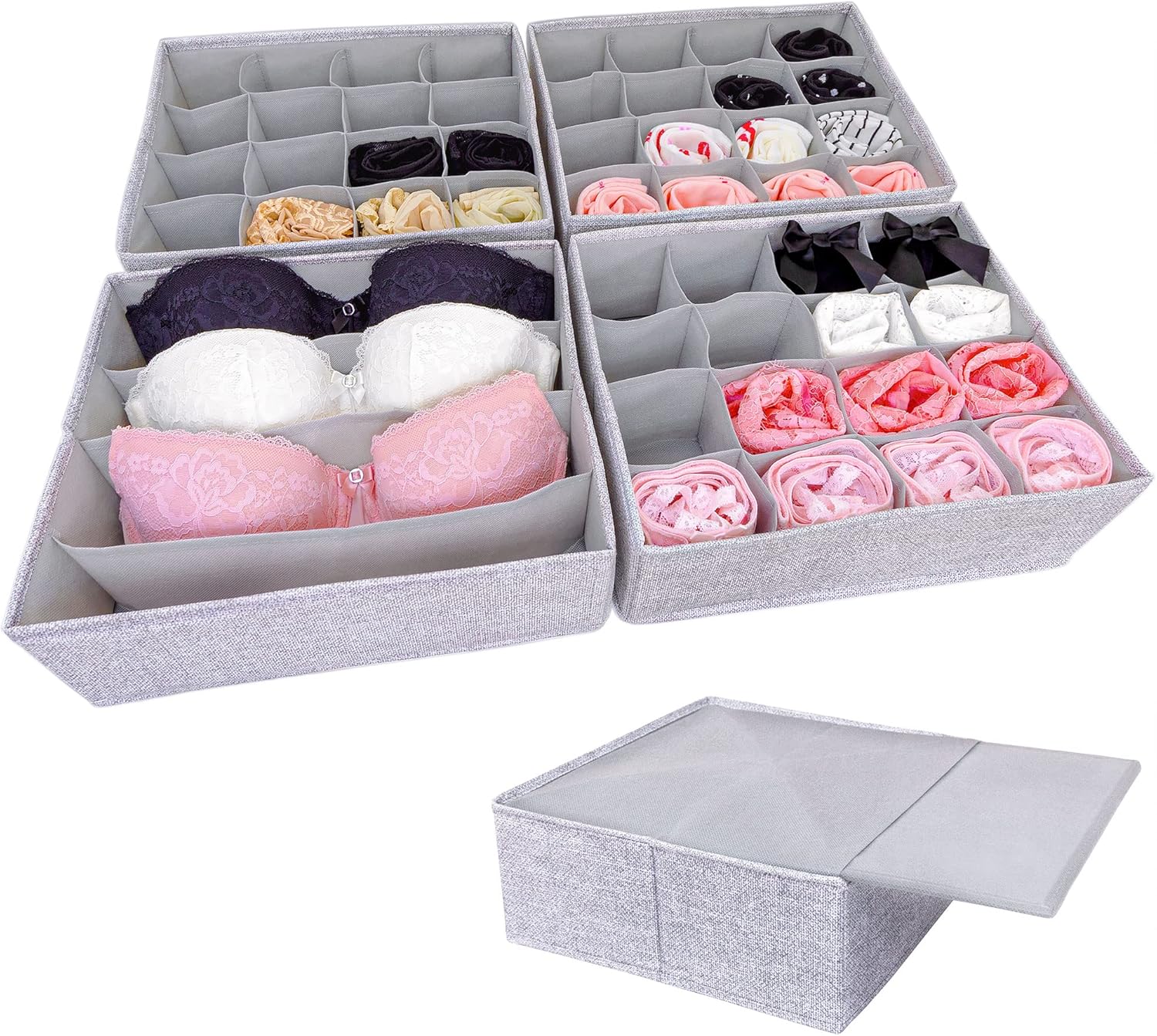 SIMPLE JOY® HEMNES Organizer. Schadstoffgeprüft. DAS ORIGINAL; Stabiler Boden; Schubladen Ordnungssystem für Wickelbedarf. Kinderkleidung. Socken. Unterwäsche; 5er Set. passgenau für ikea Kommode