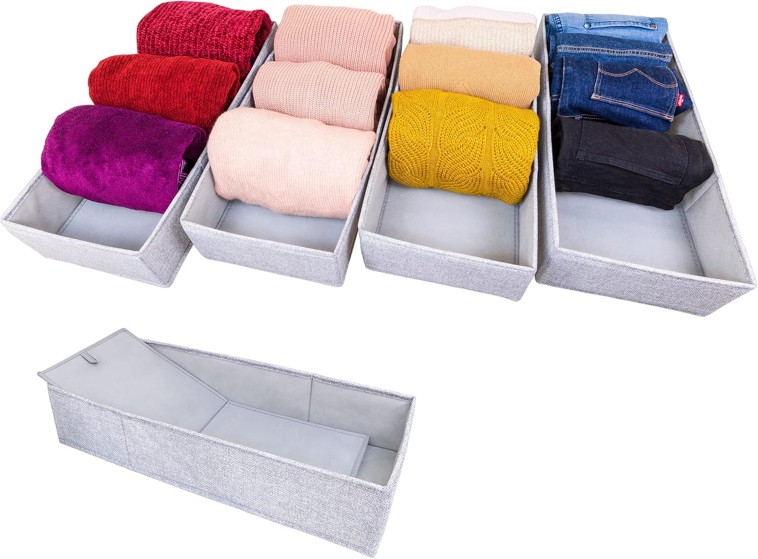 SIMPLE JOY® HEMNES Organizer. Schadstoffgeprüft. DAS ORIGINAL; Stabiler Boden; Schubladen Ordnungssystem für Wickelbedarf. Kinderkleidung. Socken. Unterwäsche; 5er Set. passgenau für ikea Kommode