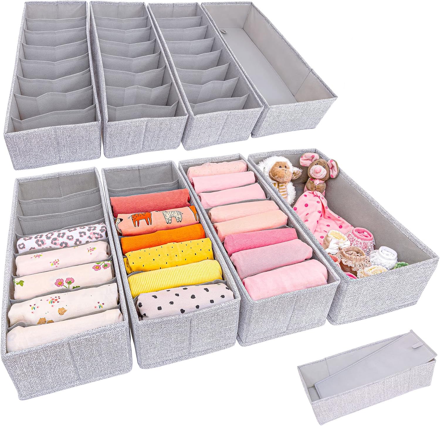 SIMPLE JOY® HEMNES Organizer. Schadstoffgeprüft. DAS ORIGINAL; Stabiler Boden; Schubladen Ordnungssystem für Wickelbedarf. Kinderkleidung. Socken. Unterwäsche; 5er Set. passgenau für ikea Kommode