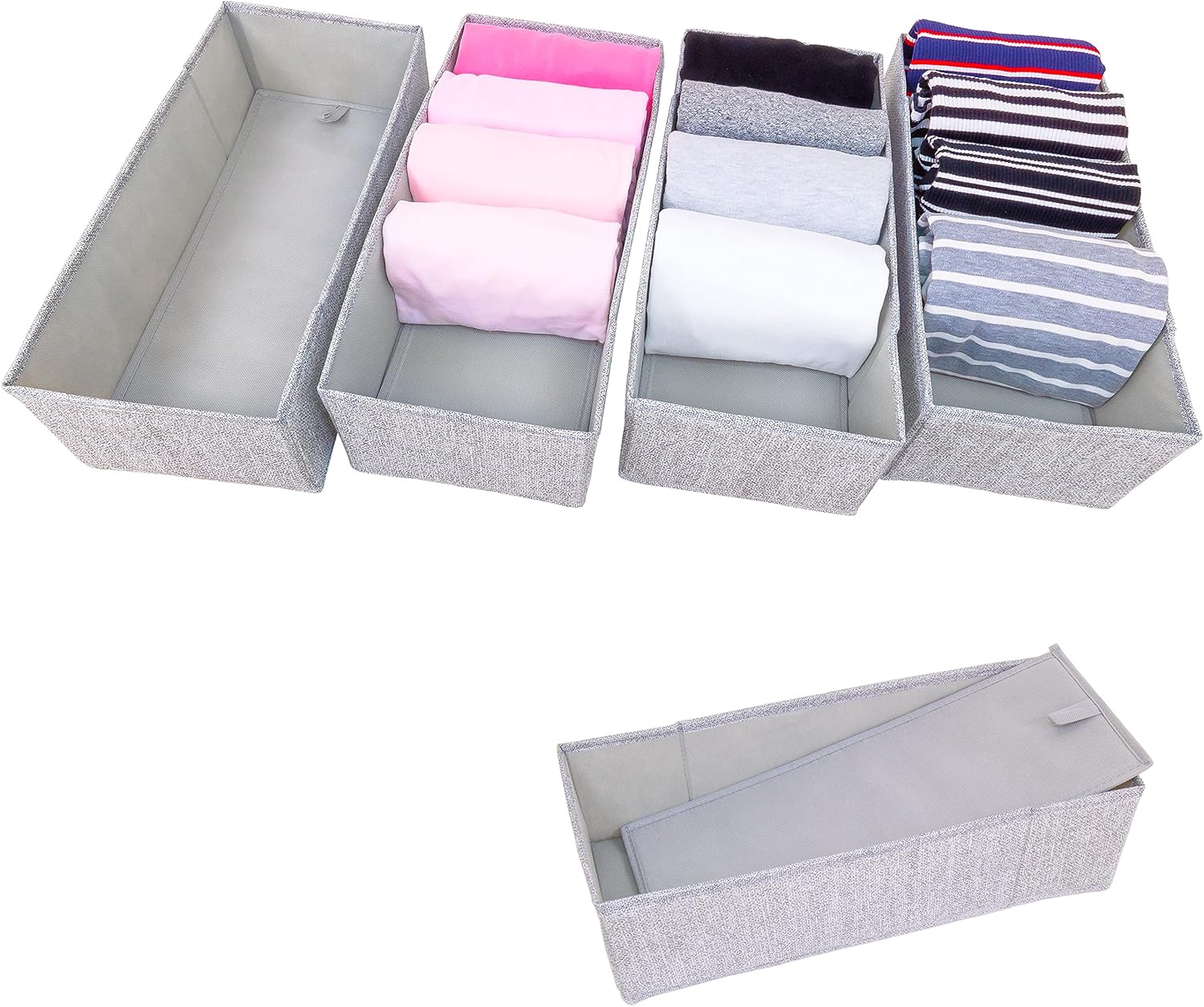 SIMPLE JOY® HEMNES Organizer. Schadstoffgeprüft. DAS ORIGINAL; Stabiler Boden; Schubladen Ordnungssystem für Wickelbedarf. Kinderkleidung. Socken. Unterwäsche; 5er Set. passgenau für ikea Kommode