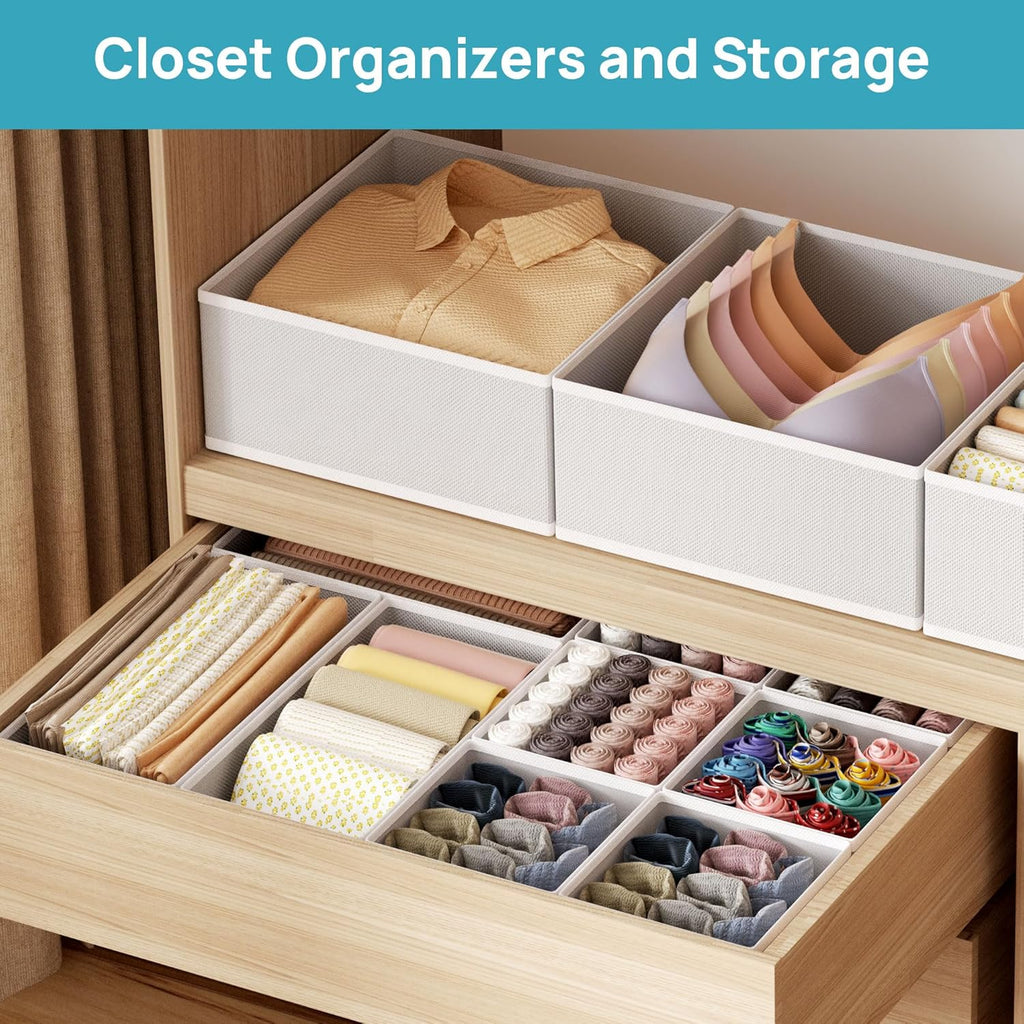 Vtopmart 12 Pack Kleiderschrank Organizer. Faltbare Schrank Organizer Kleiderschrank. Aufbewahrungsbox Stoff für Babykleidung. Unterwäsche. Socken